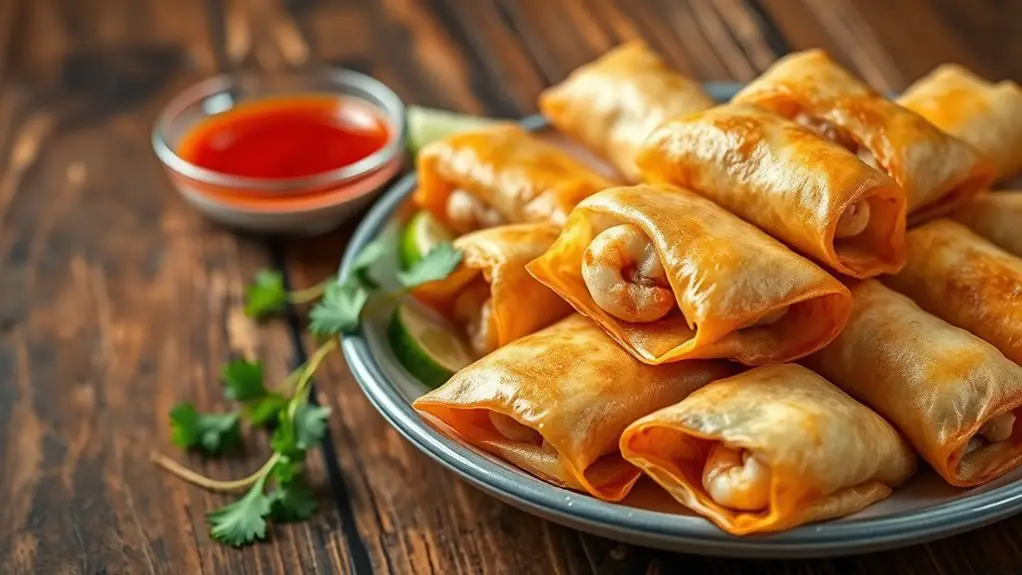 shrimp and pork spring rolls