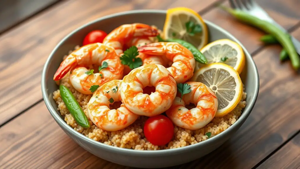 shrimp and quinoa bowl