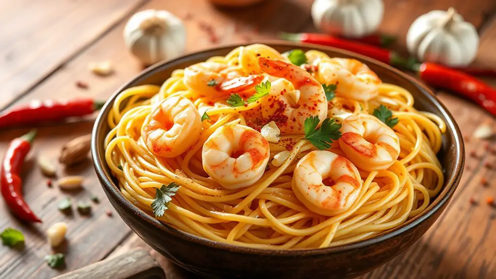 shrimp pasta with garlic