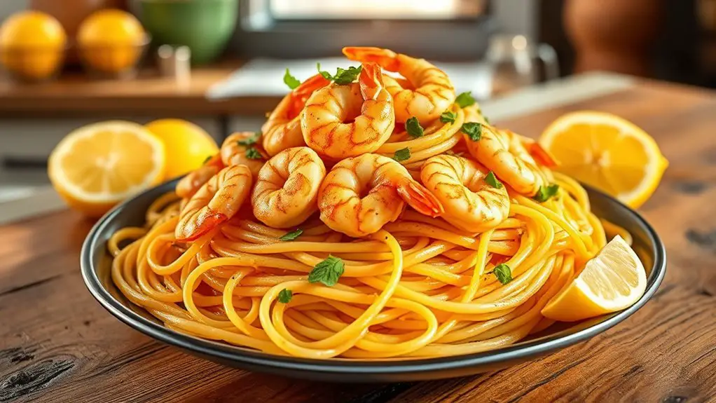 shrimp pasta with lemon garlic