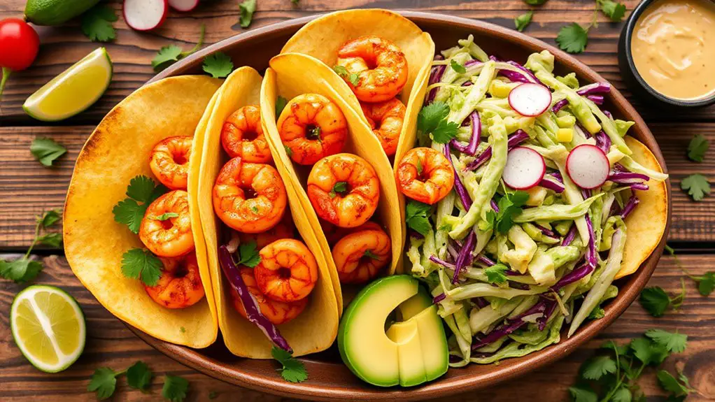 shrimp tacos with slaw