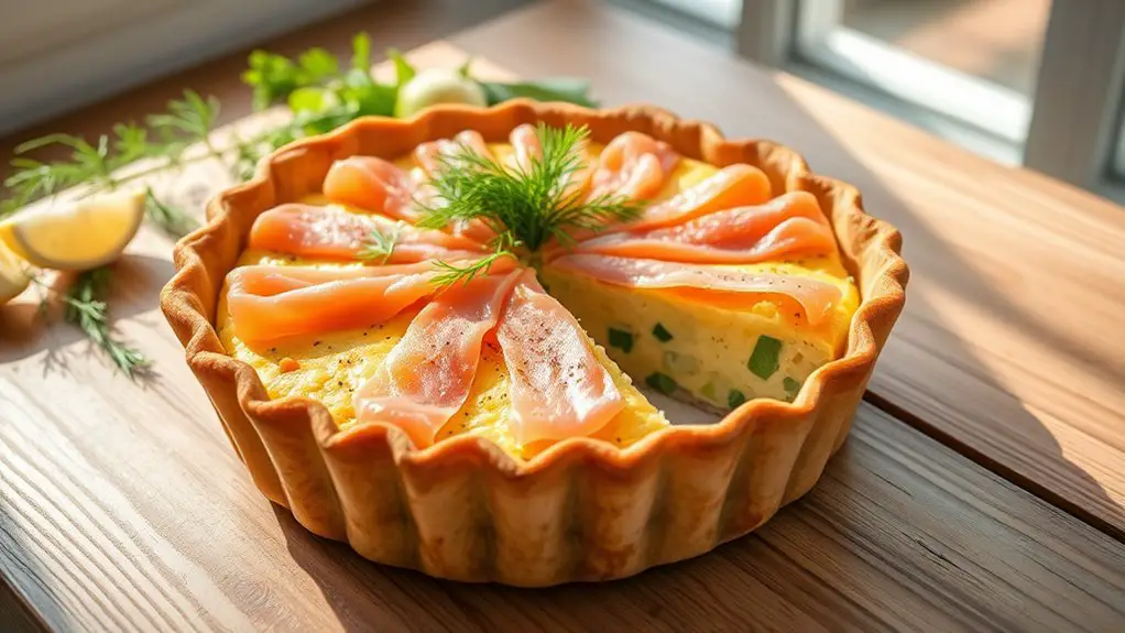 smoked salmon dill quiche