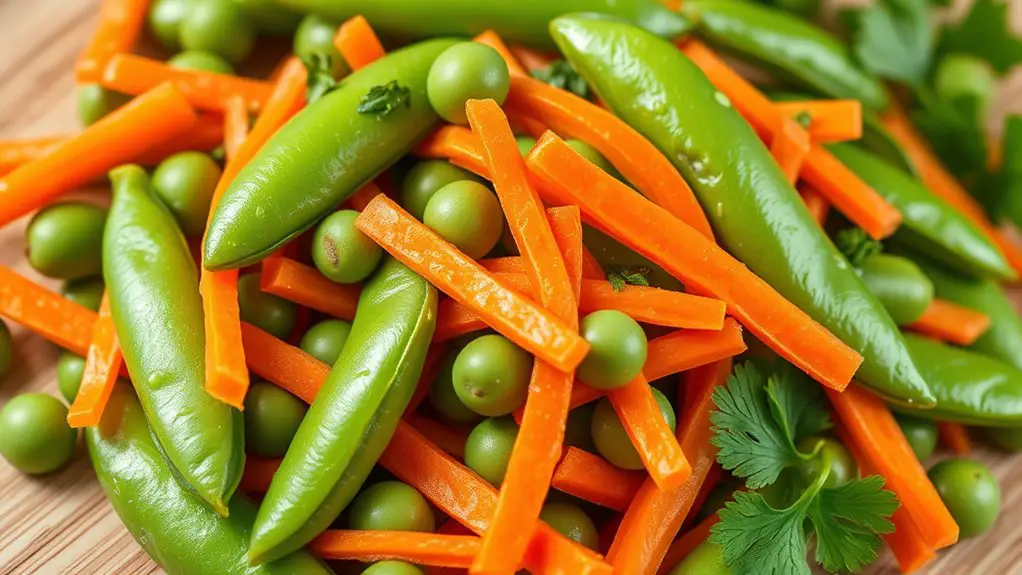 snap peas and carrots