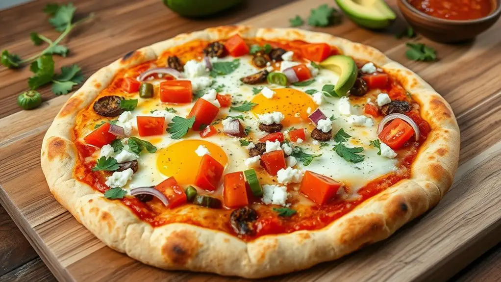 southwest style breakfast pizza