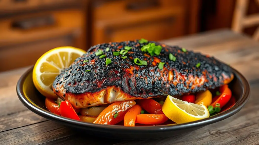 spiced charred cajun fish