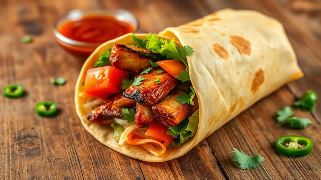 spicy bbq chicken wrap