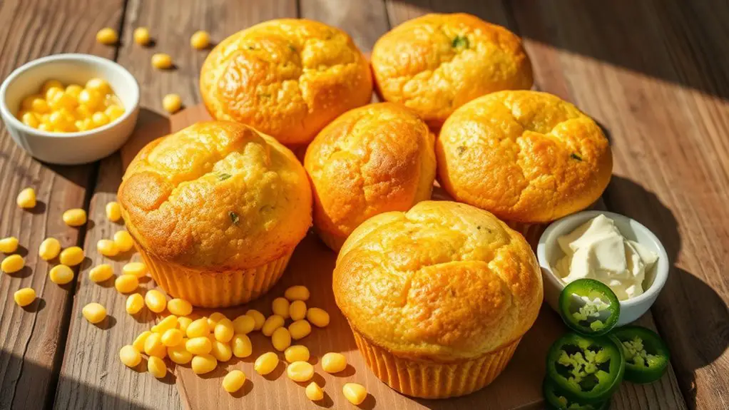 spicy cheesy corn muffins