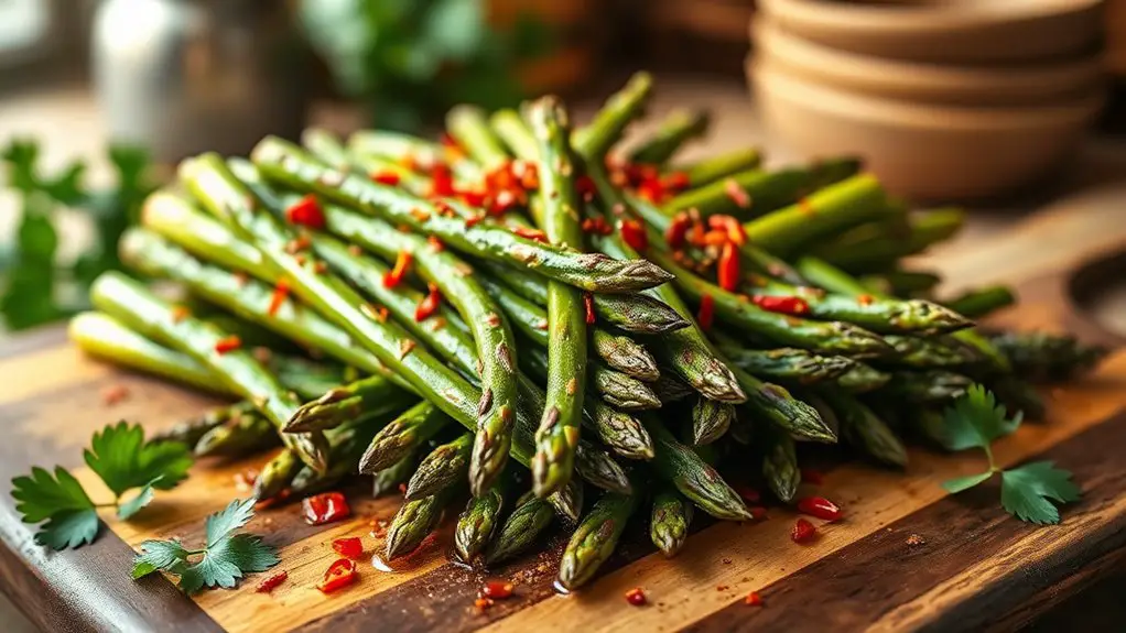 spicy chili flaked asparagus recipe