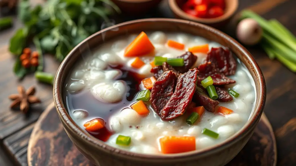 spicy congee with pickles