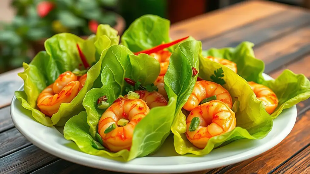 spicy shrimp in lettuce