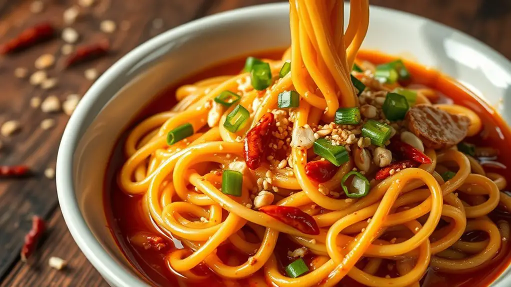 spicy sichuan noodle dish