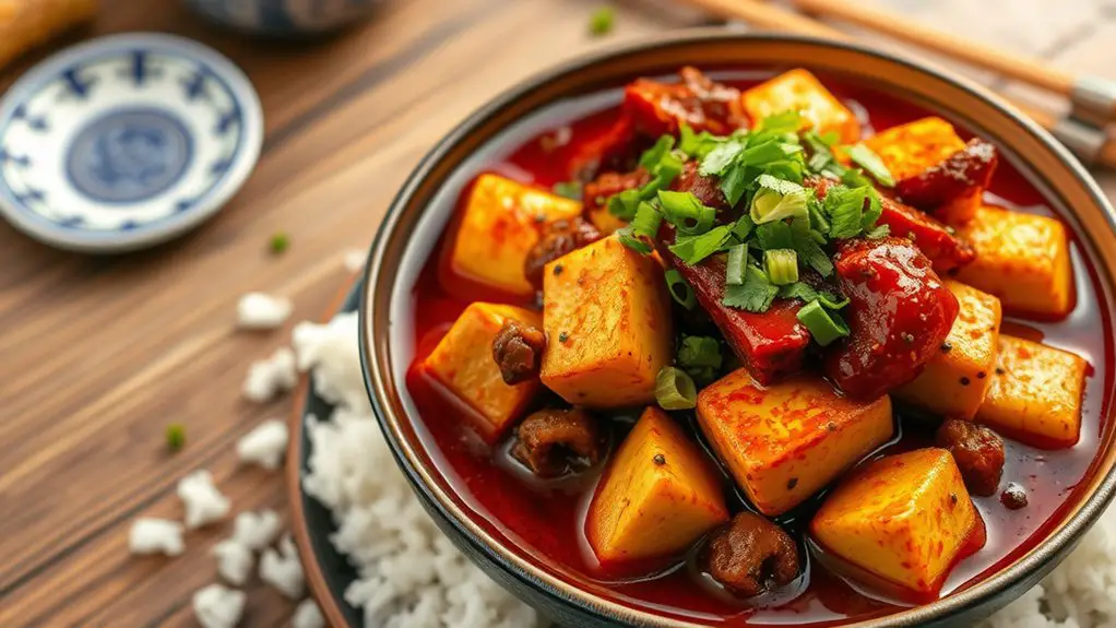 spicy sichuan tofu dish