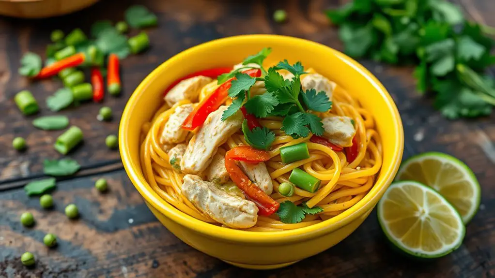 spicy thai chicken noodles