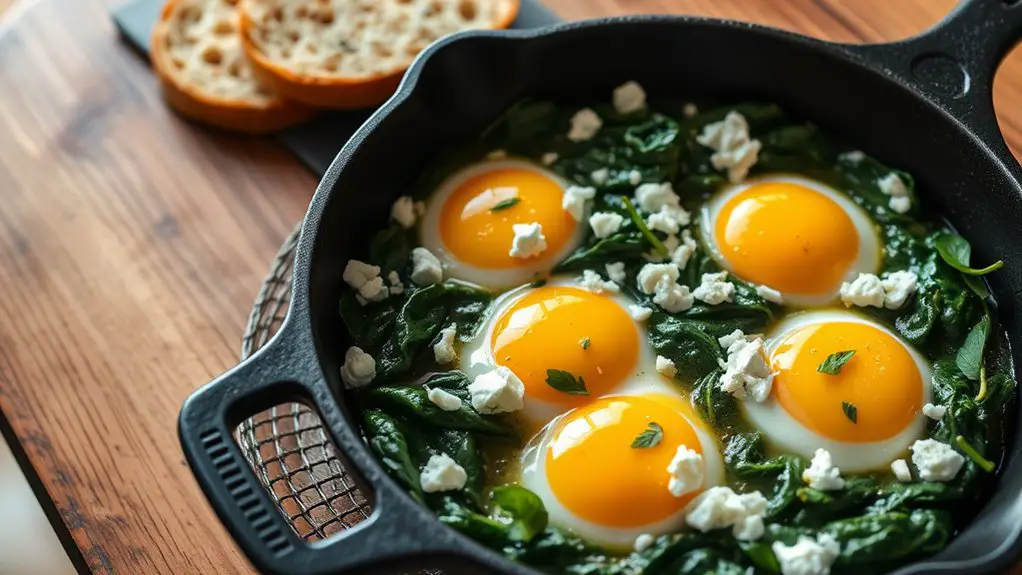 spinach and feta eggs