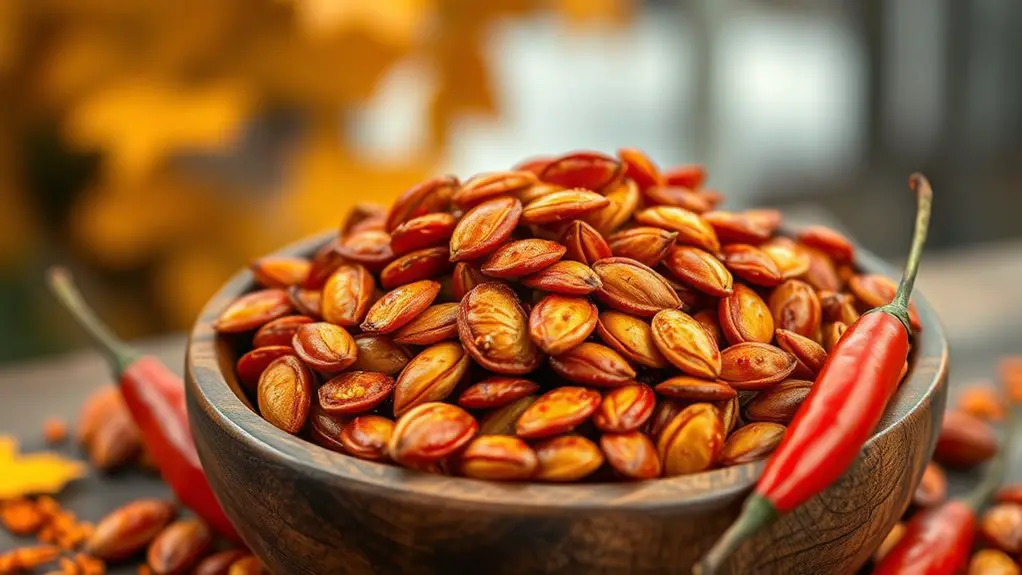 sriracha flavored pumpkin seed snack