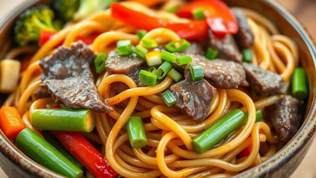 stir fried beef noodle dish