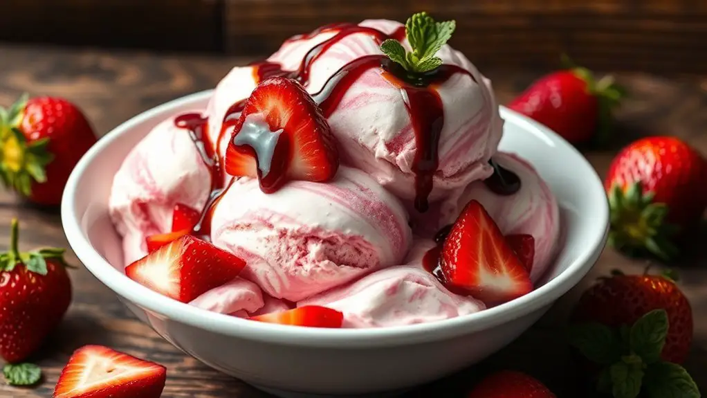 strawberry balsamic flavored ice cream