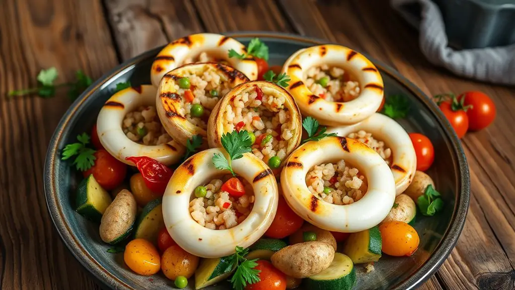 stuffed squid rings recipe