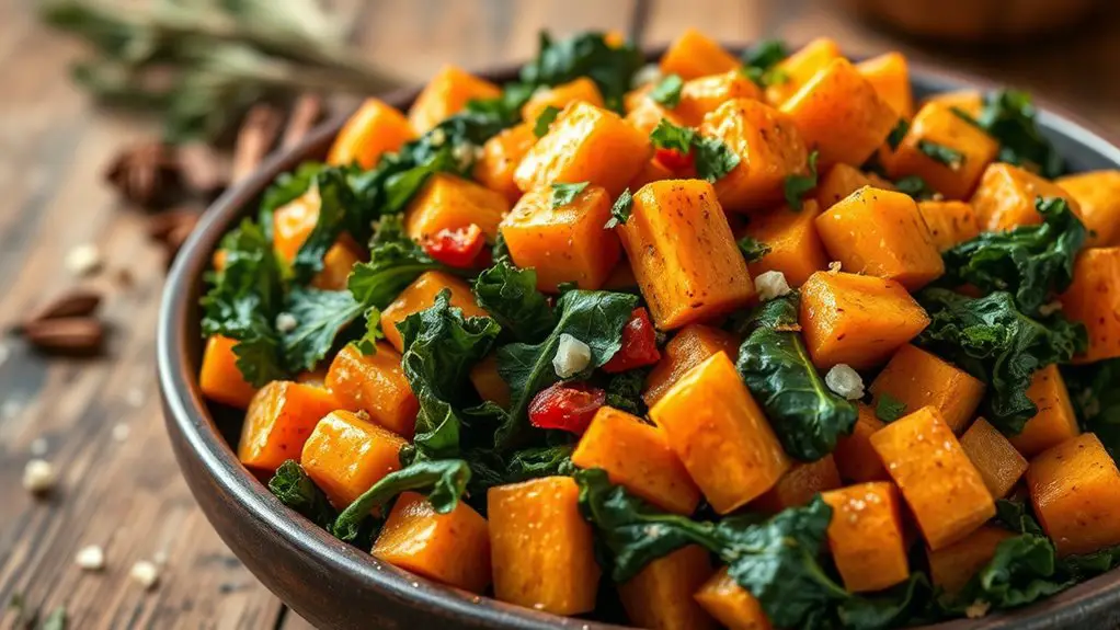 sweet potato kale dish