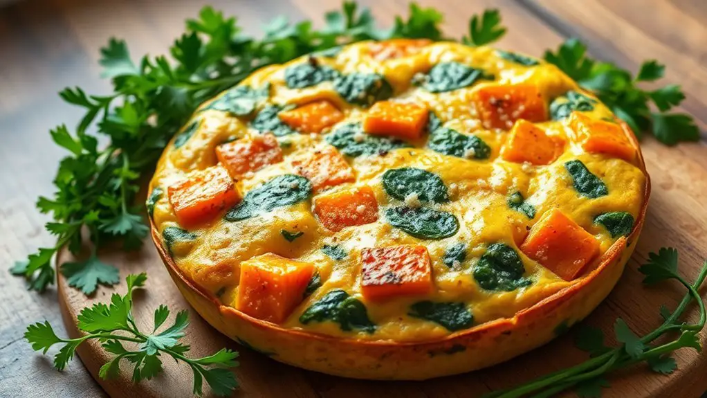 sweet potato spinach frittata