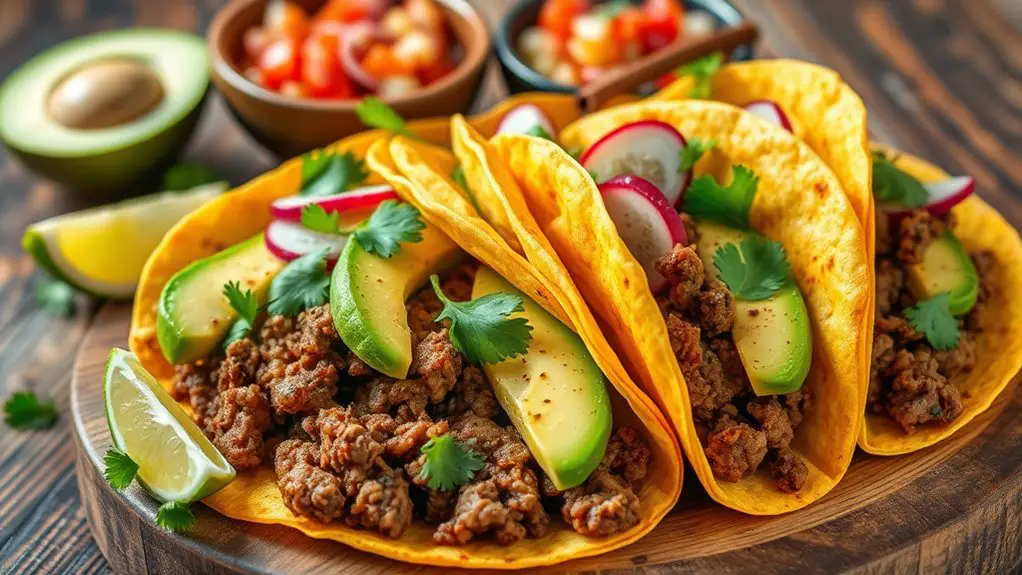 tasty tacos with avocado