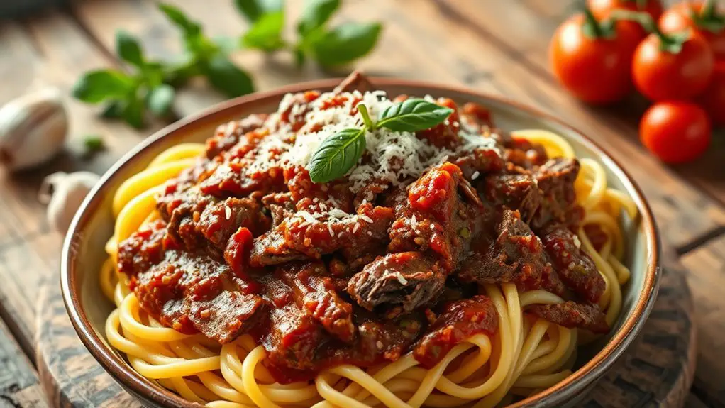 tender beef sauce simmering