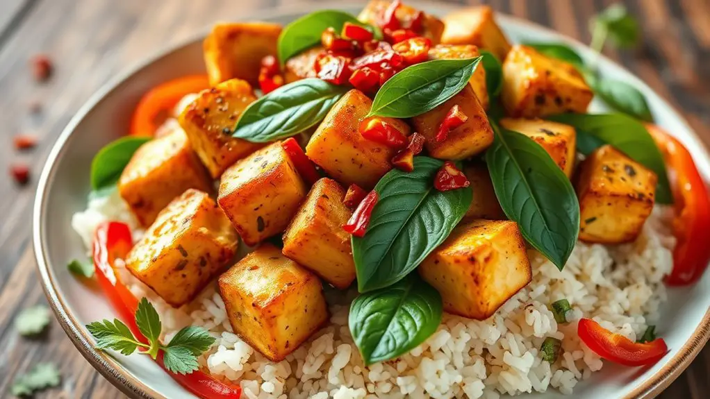 thai basil tofu dish