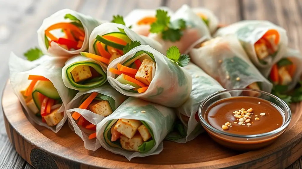 tofu veggie rice rolls