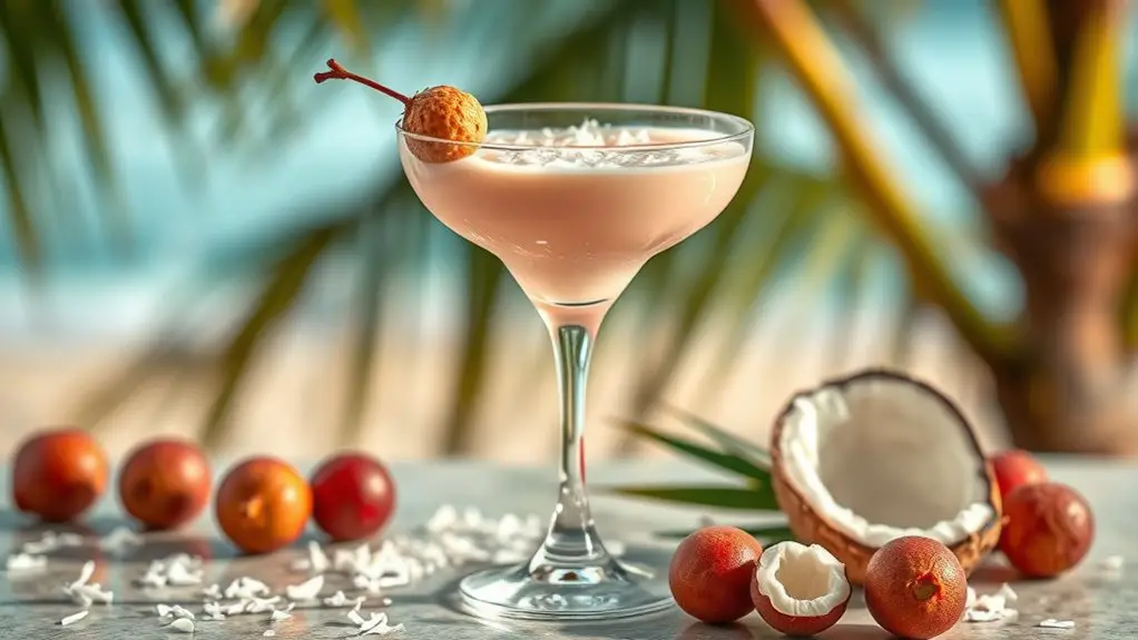 tropical lychee coconut cocktail