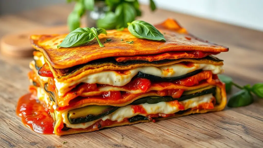 vegetable packed layered pasta