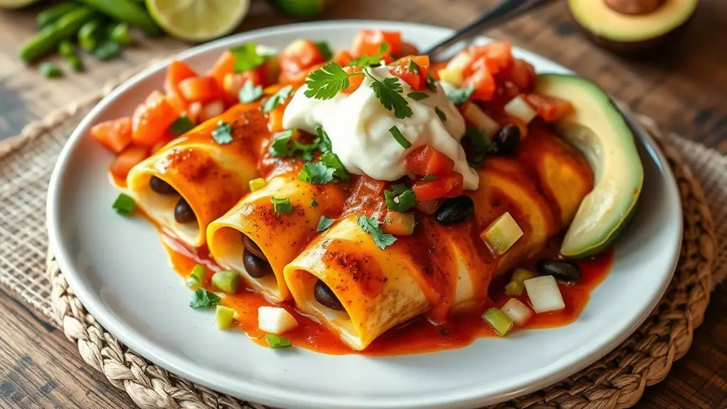 vegetarian black bean enchiladas