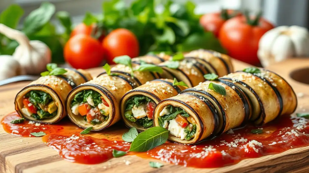 vegetarian eggplant roll ups