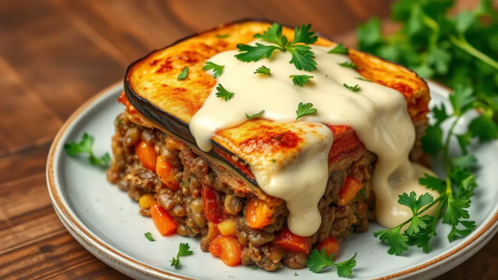 vegetarian lentil moussaka recipe