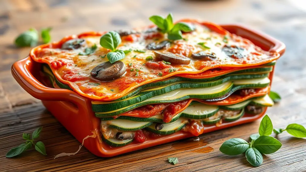 vegetarian mushroom zucchini lasagna