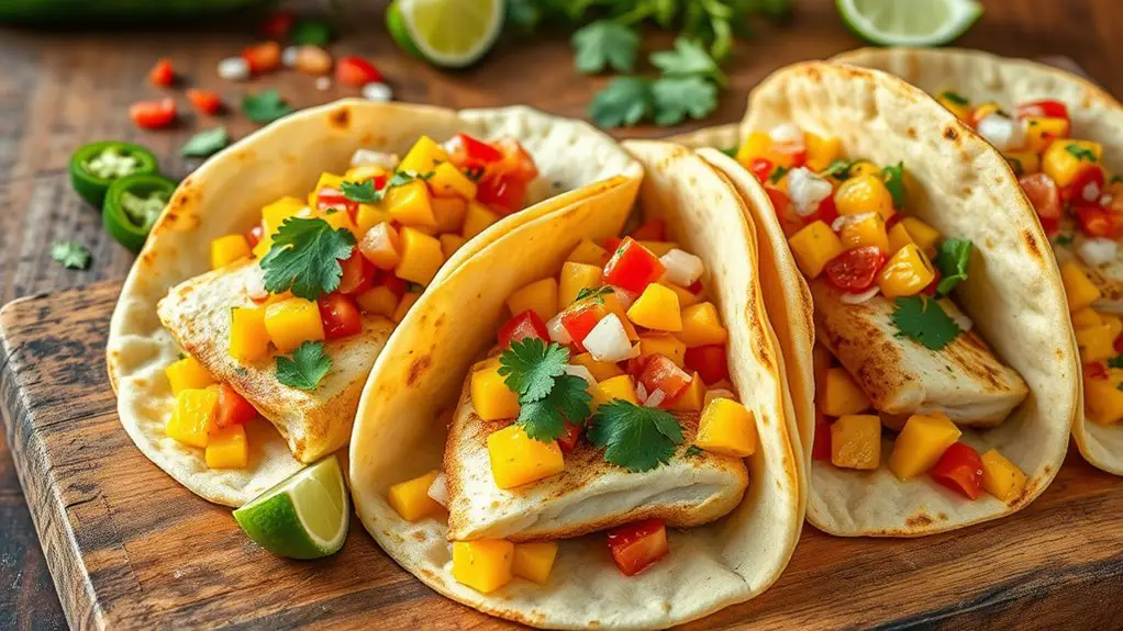 walleye tacos with mango